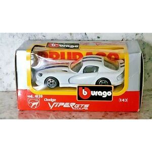 Bburago White Dodge Viper GTS‎ Coupe #4120 1/43 Scale Die Cast Car